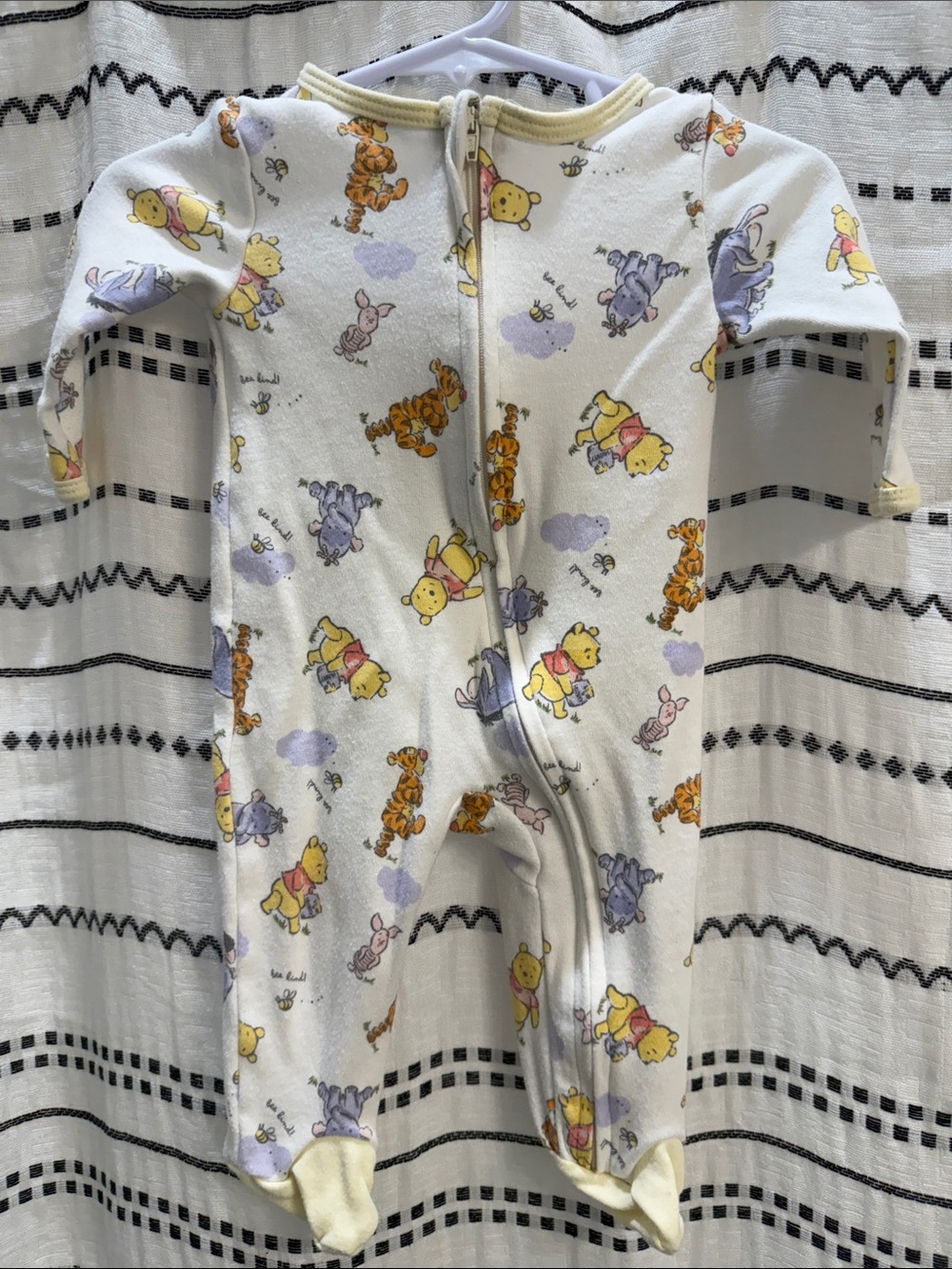 Disney Cream Footed One-Piece with Winnie the Pooh Characters